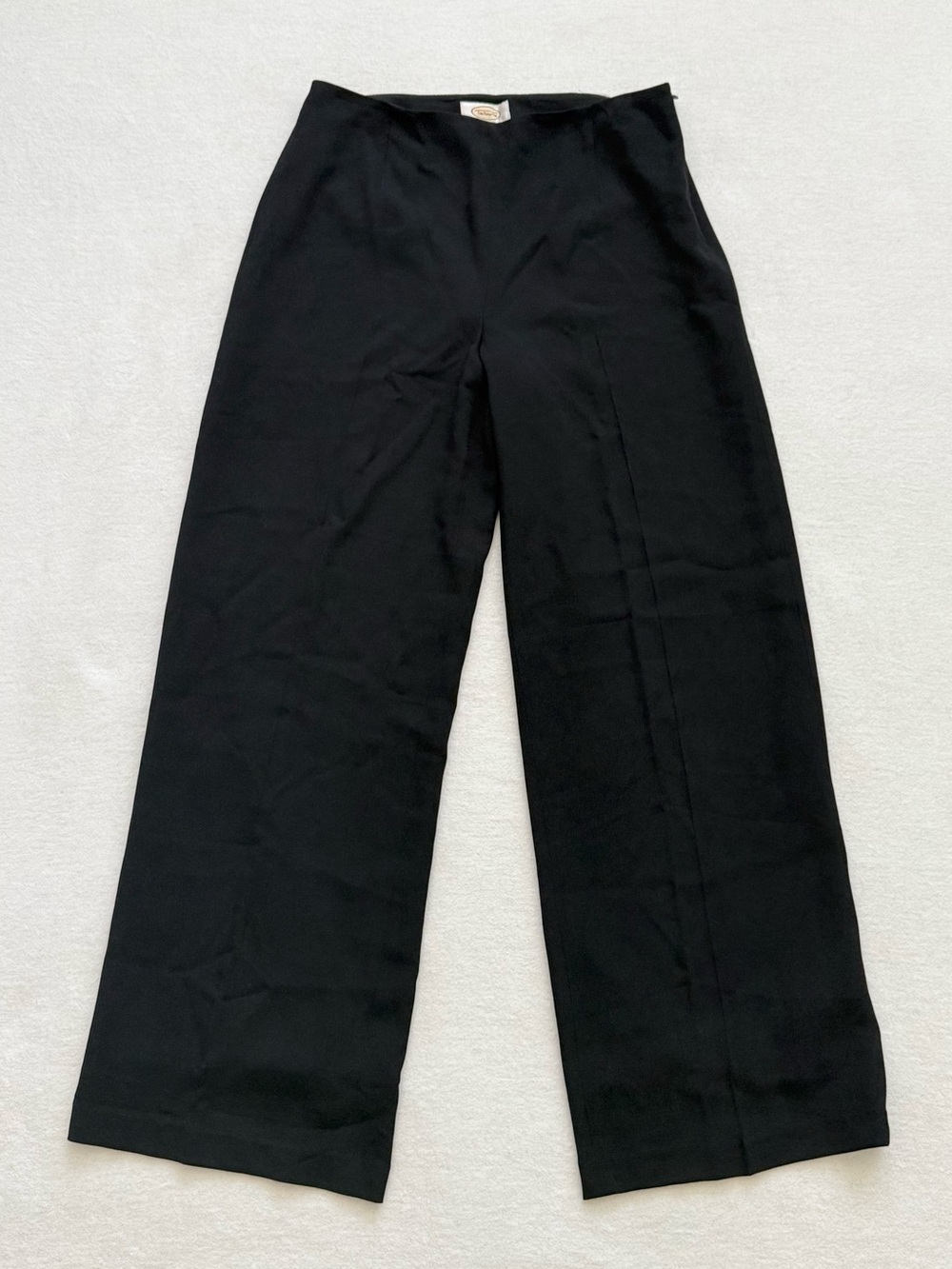 Talbots Size 8 Wide Leg Black Dress Pants Italian Fabric